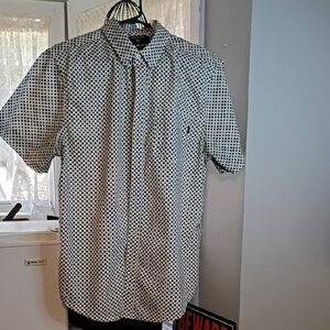 3/$25 Dockers Men's White With Black Short Sleeve Shirt